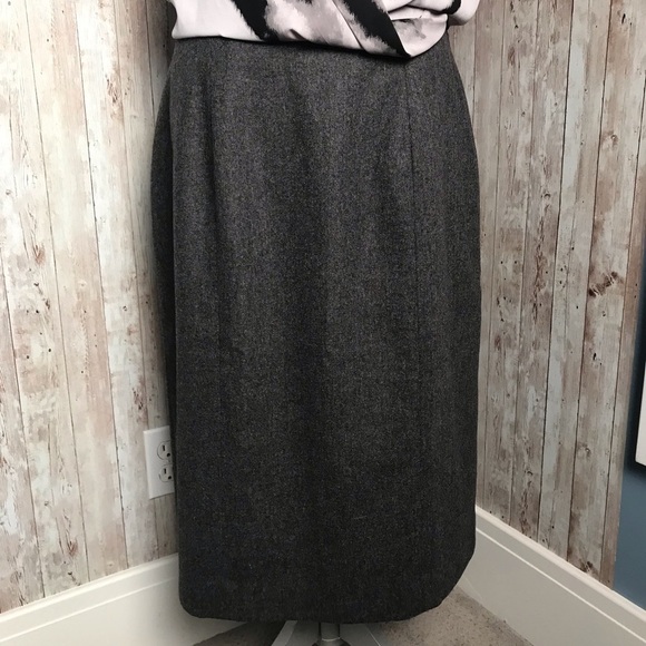 Vintage gray high waist wool pencil skirt sz 10 - Picture 3 of 8